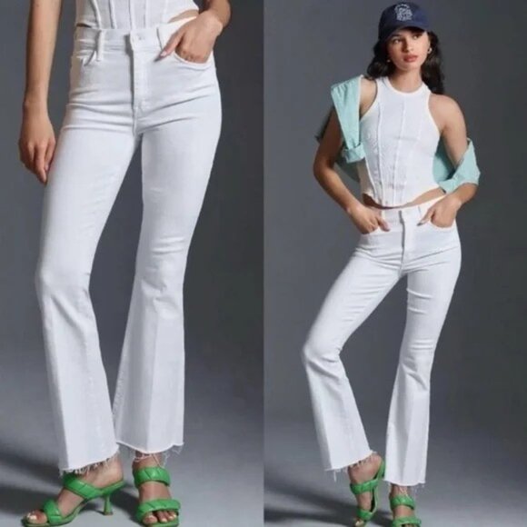 MOTHER High Rise White Jeans - Picture 1 of 14